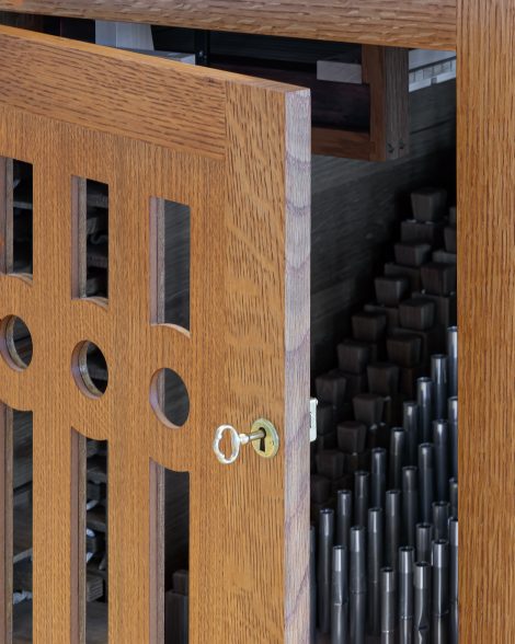 Pierced panels open